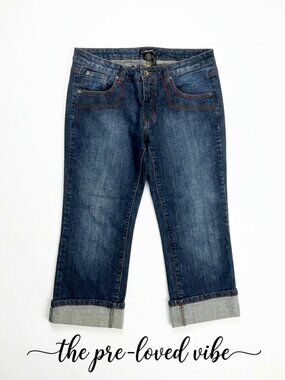 Clash Jeans Sized 11 Cropped Y2K Distressed Denim